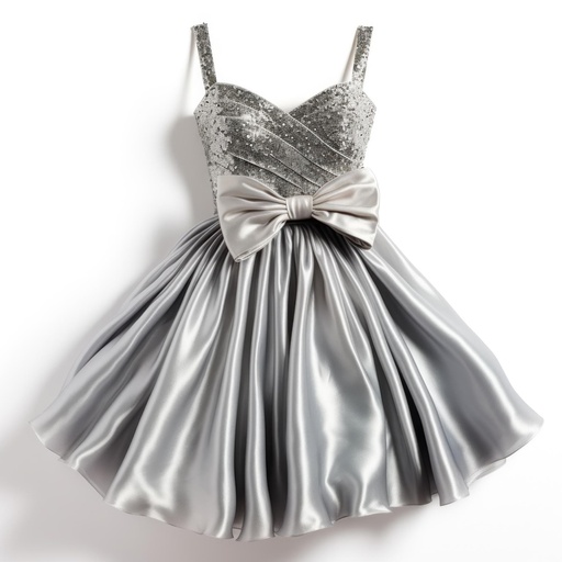 Vestido fiesta gris.